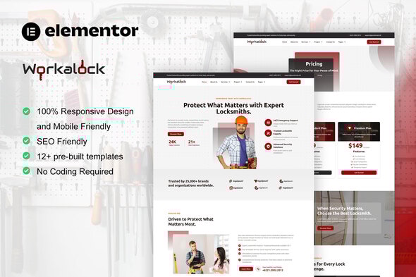WorkaLock - Locksmith & Key Maker Service Elementor Pro Template Kit